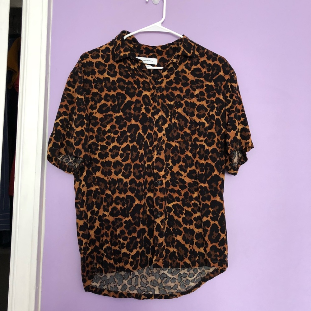 Urban outfitters leopard print button down shirt